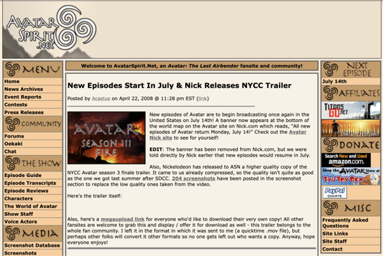 Screenshot of avatarspirit.net
